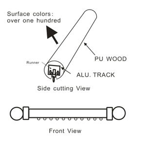 Resin curtain pole